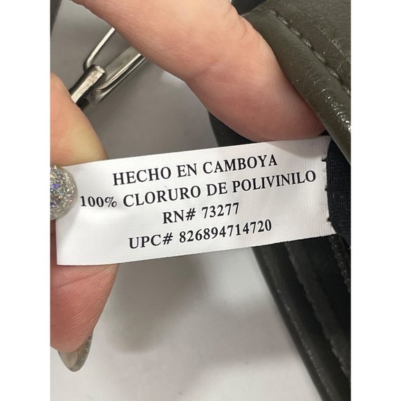 Rosetti Handbag Olive Green Shoulder Strap Silver Metal Hardware Top Zip, Snaps - Picture 16 of 16